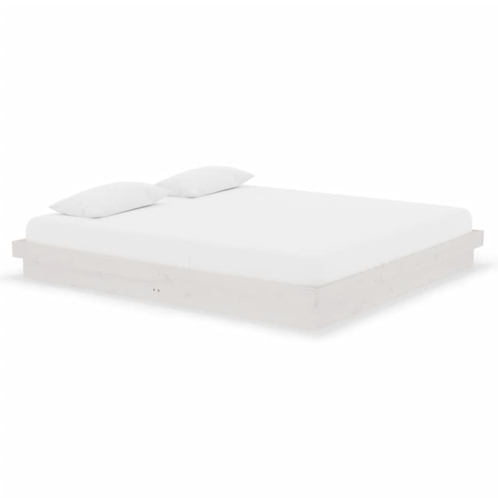 sengestel 180x200 cm Super King massivt fyrretræ hvid