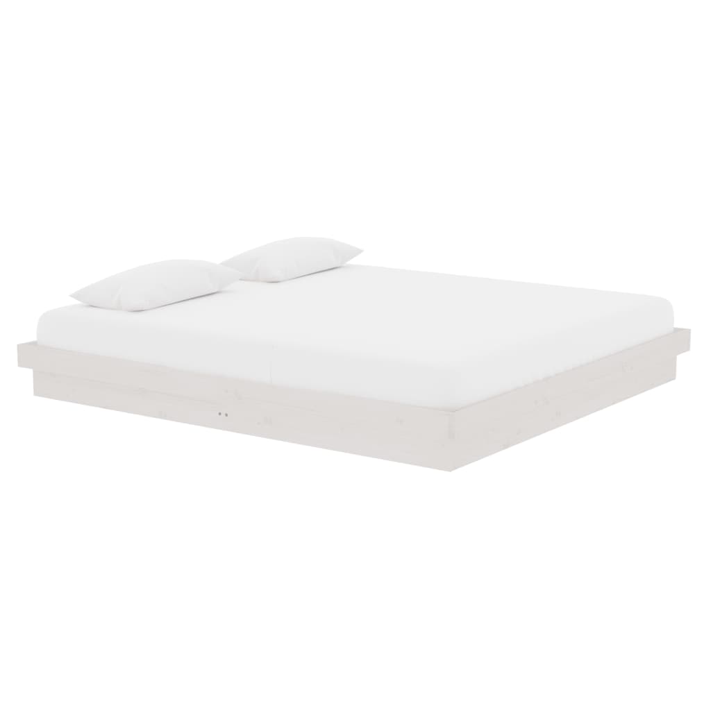 sengestel 180x200 cm Super King massivt fyrretræ hvid