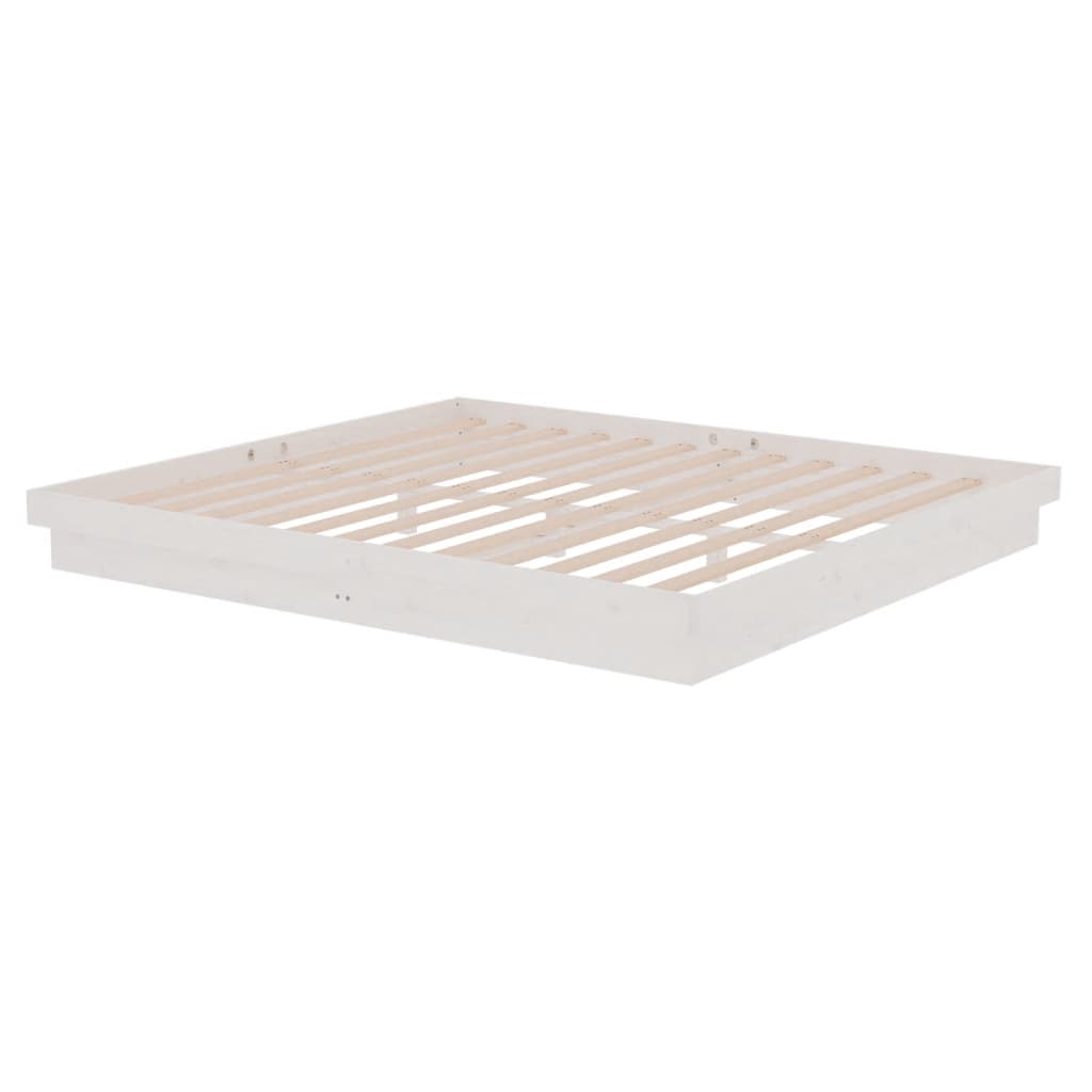 sengestel 180x200 cm Super King massivt fyrretræ hvid