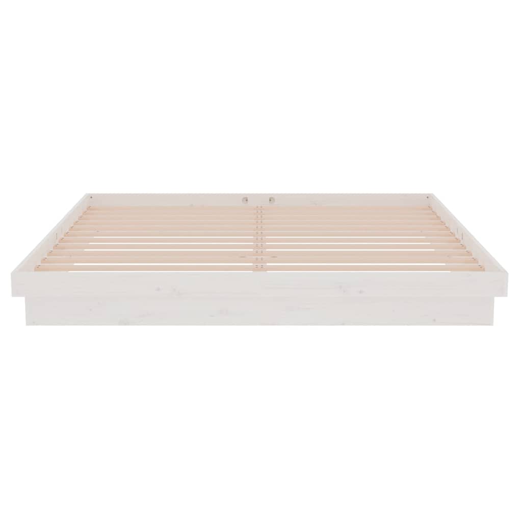 sengestel 180x200 cm Super King massivt fyrretræ hvid