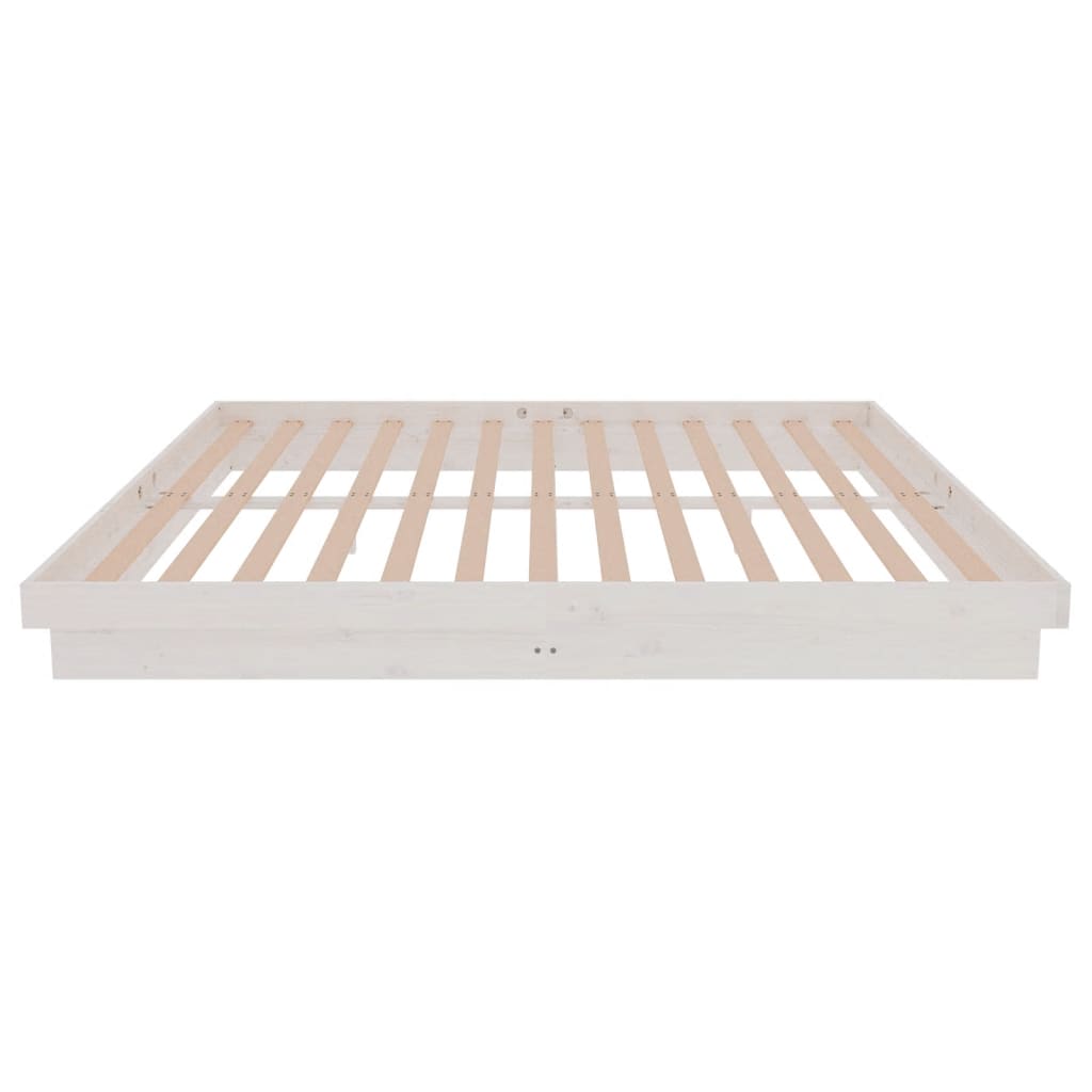 sengestel 180x200 cm Super King massivt fyrretræ hvid
