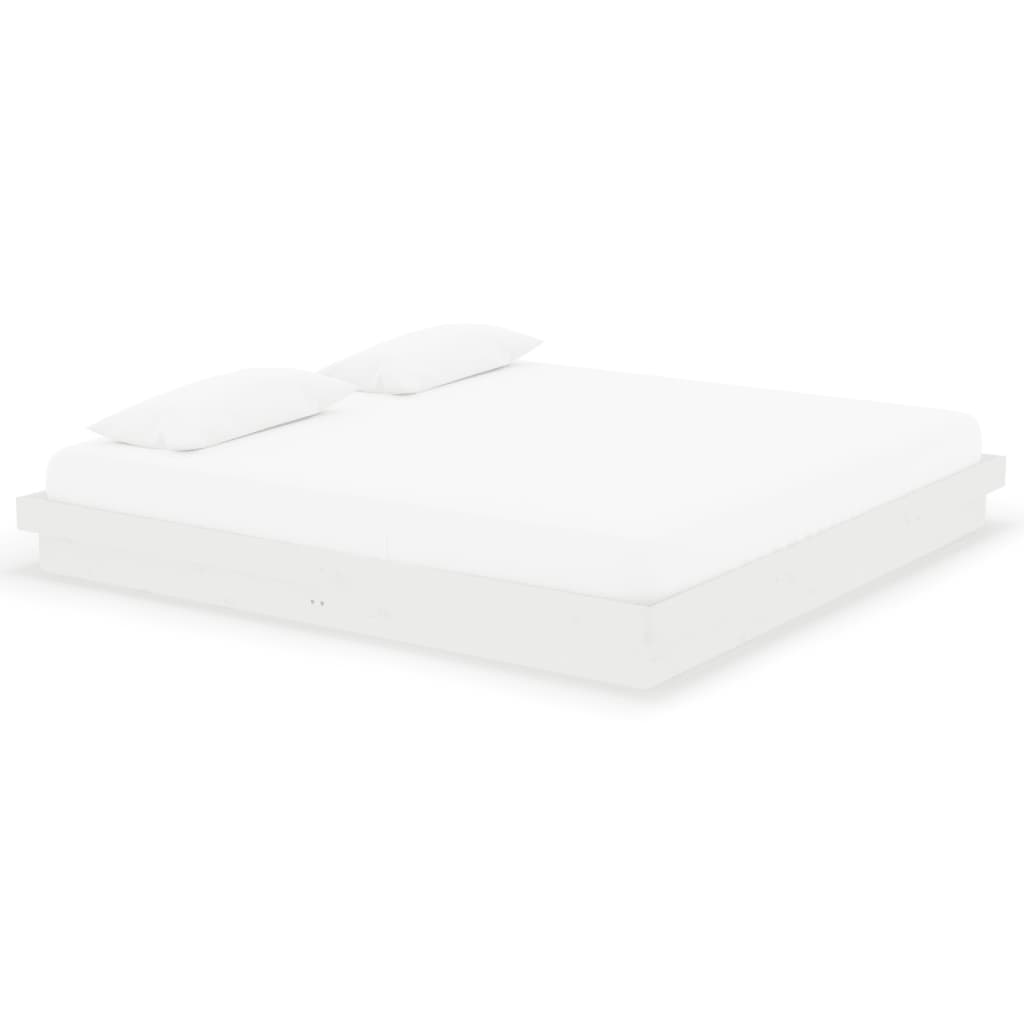 sengeramme 200x200 cm massivt træ hvid
