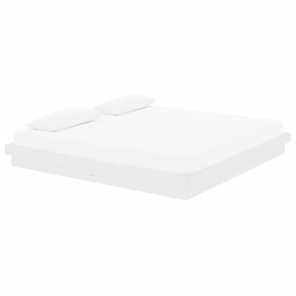 sengeramme 200x200 cm massivt træ hvid