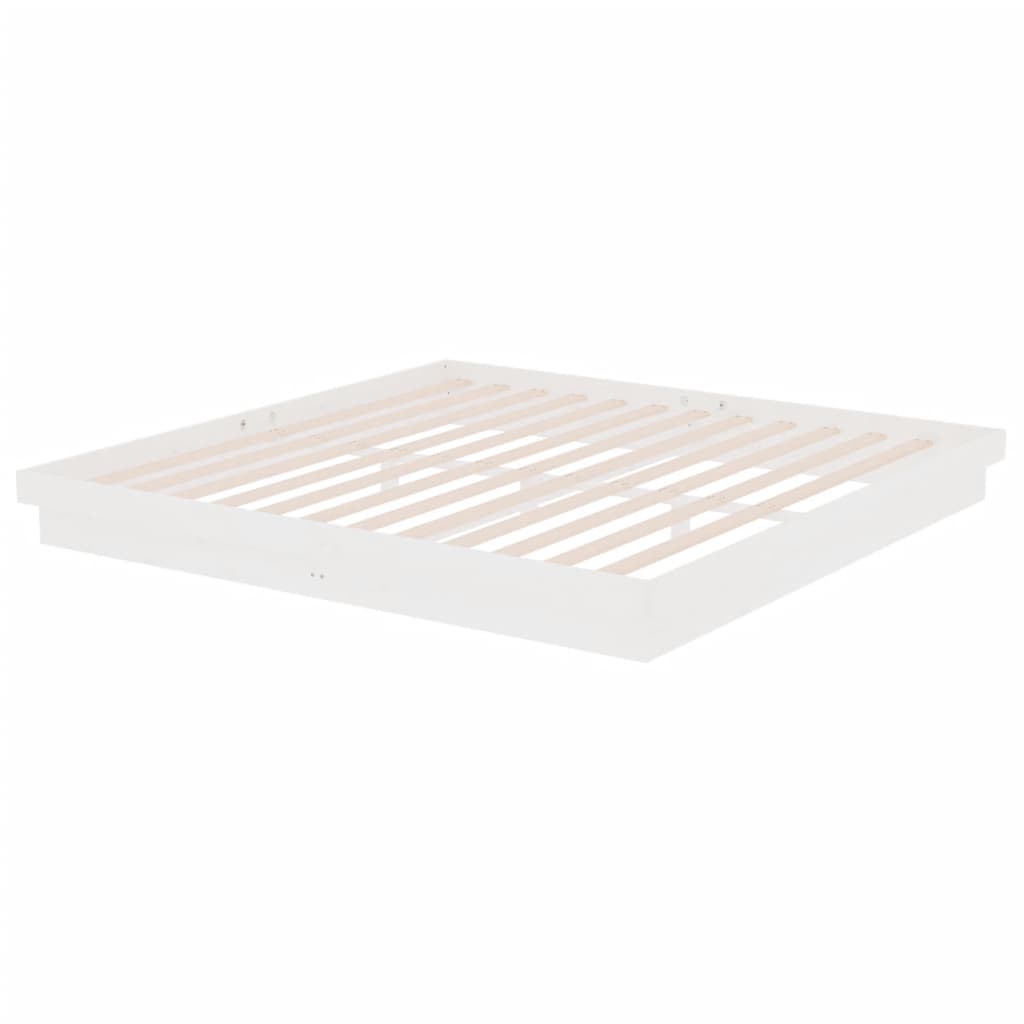 sengeramme 200x200 cm massivt træ hvid