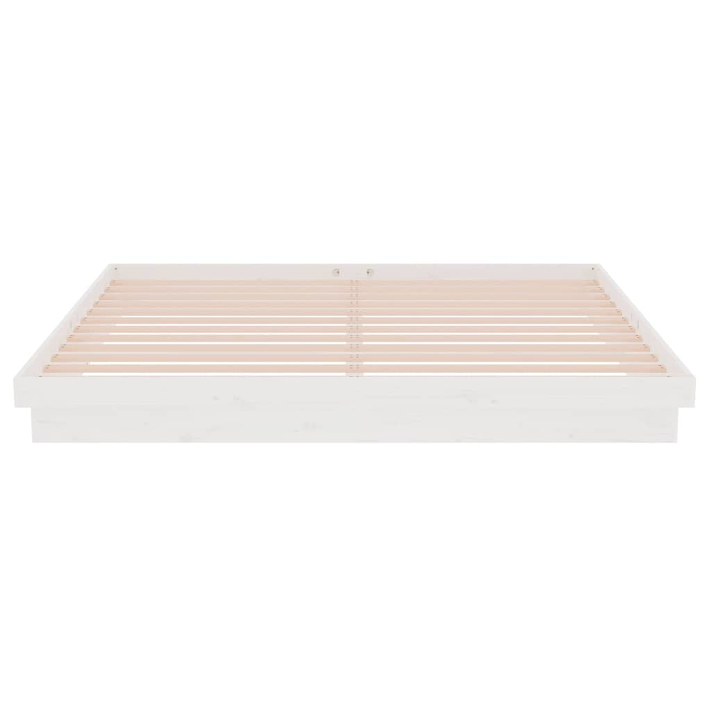 sengeramme 200x200 cm massivt træ hvid