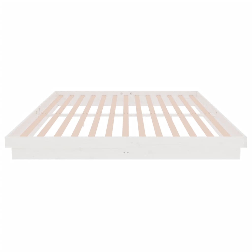 sengeramme 200x200 cm massivt træ hvid