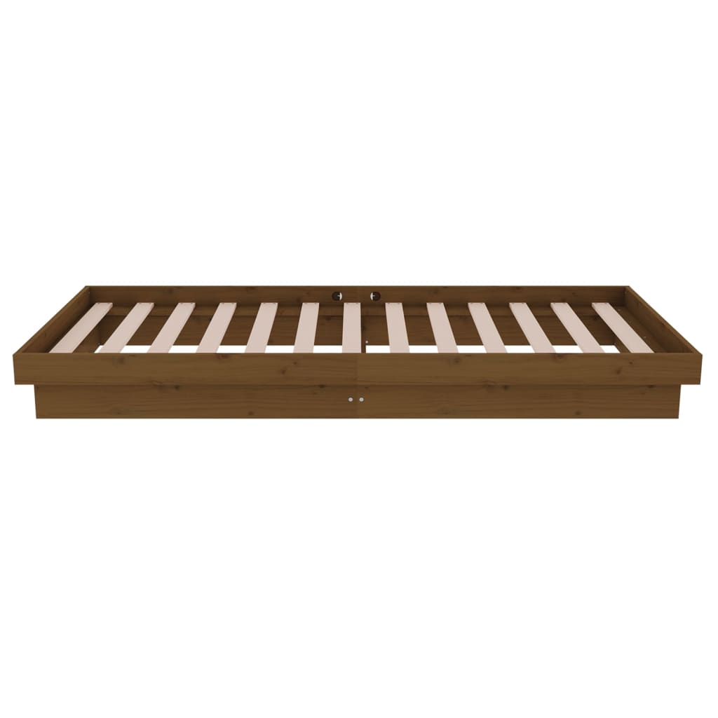 sengeramme 75x190 cm Small Single massivt træ gyldenbrun