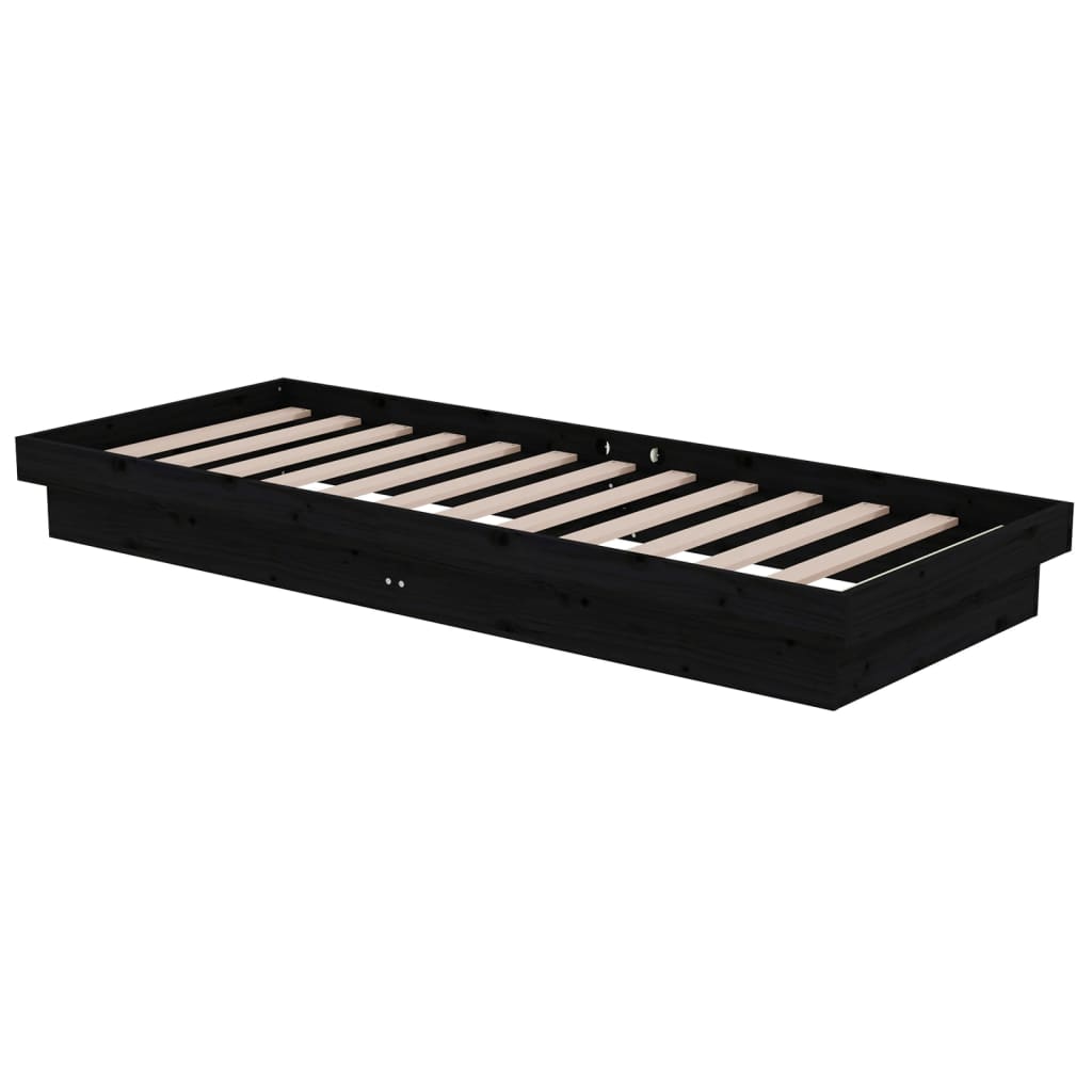 sengeramme 75x190 cm Small Single massivt træ sort
