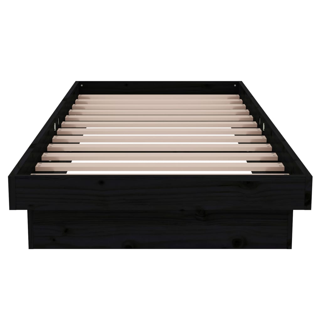 sengeramme 75x190 cm Small Single massivt træ sort
