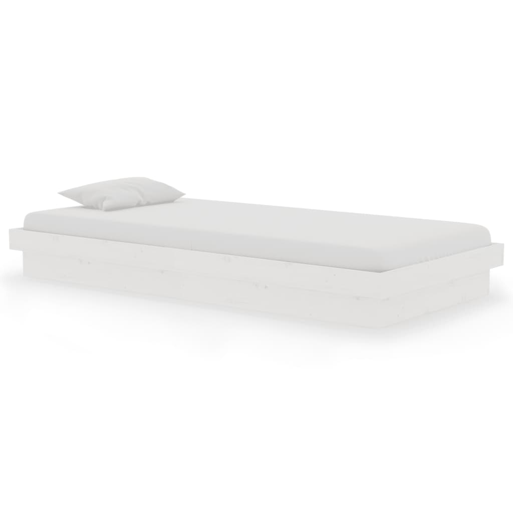 sengeramme 90x190 cm Single massivt træ hvid