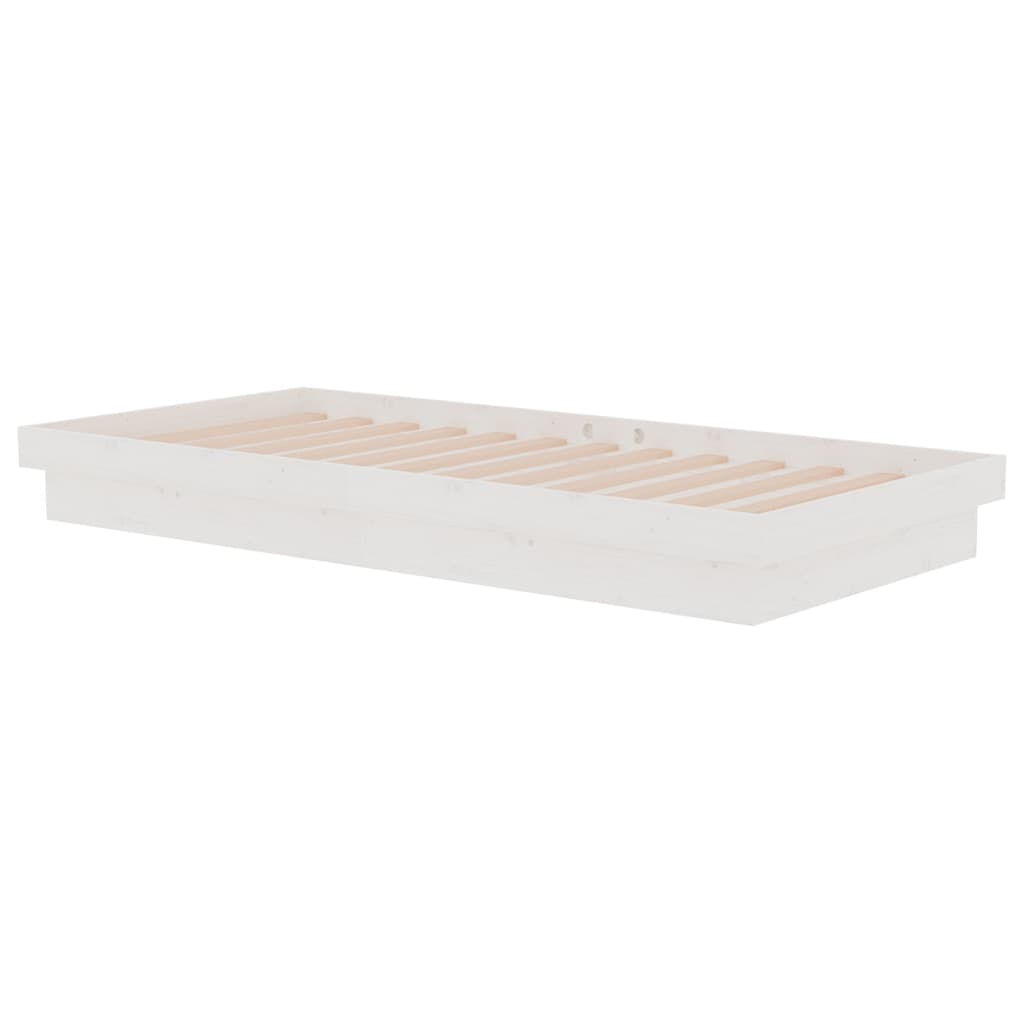 sengeramme 90x190 cm Single massivt træ hvid