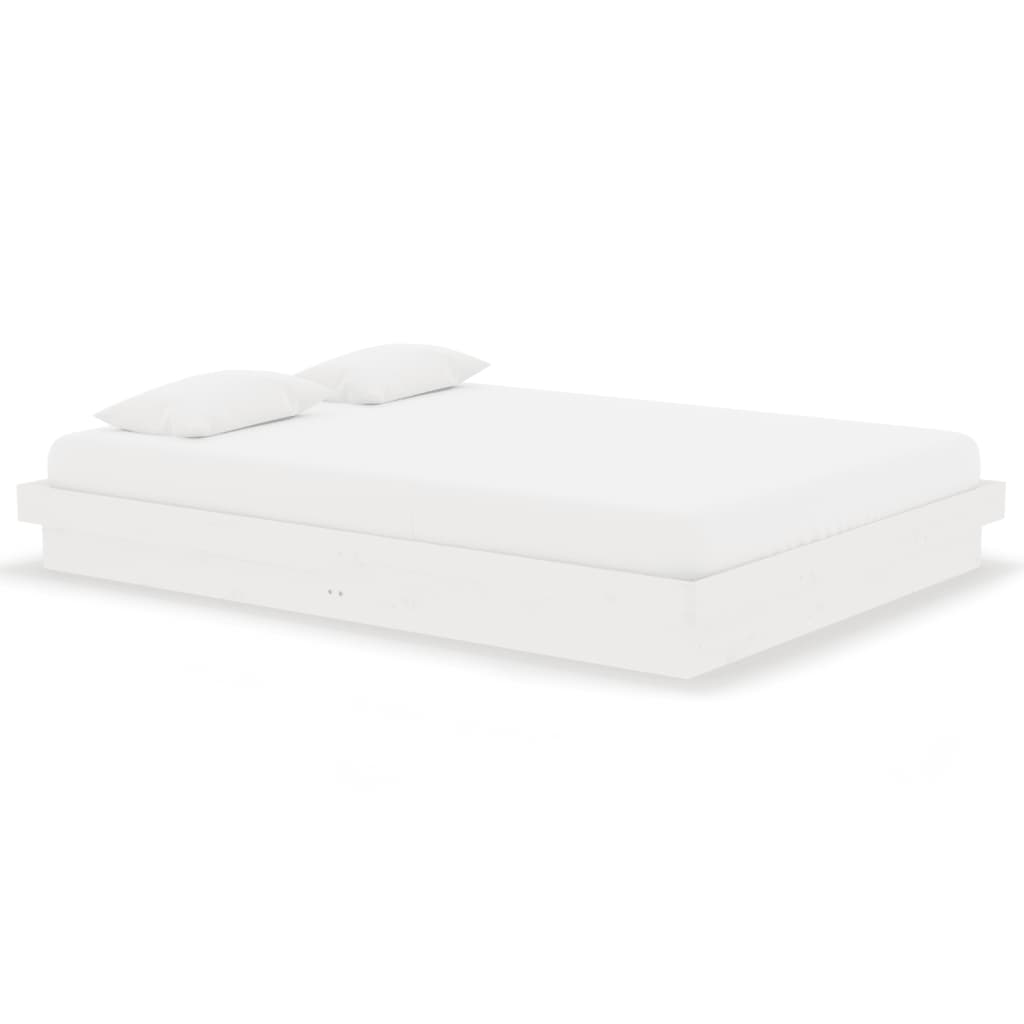sengeramme 140x190 cm massivt træ hvid