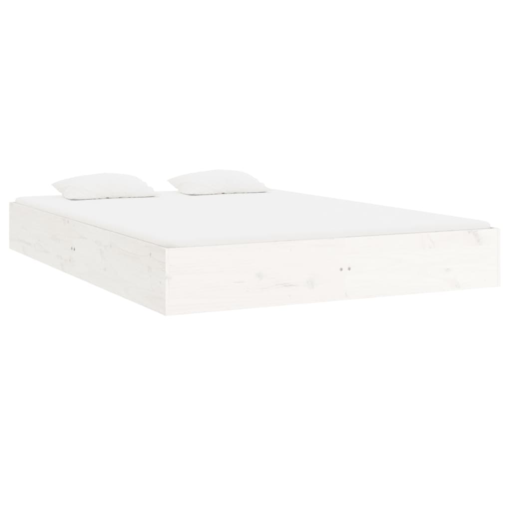 sengeramme 200x200 cm massivt træ hvid