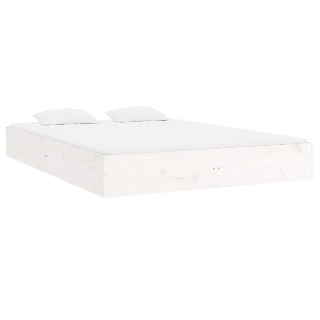 sengeramme 150x200 cm King Size massivt fyrretræ hvid