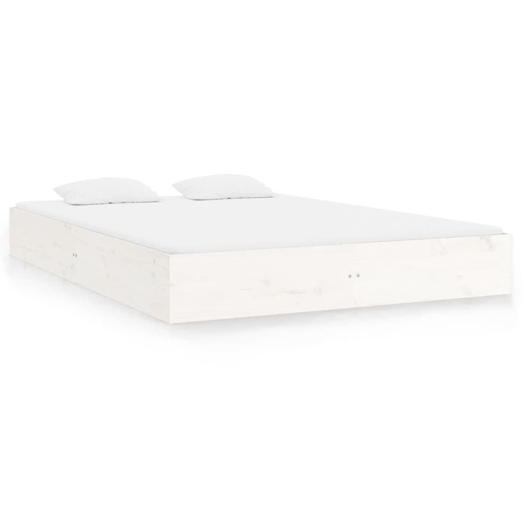 sengeramme 140x200 cm massivt træ hvid