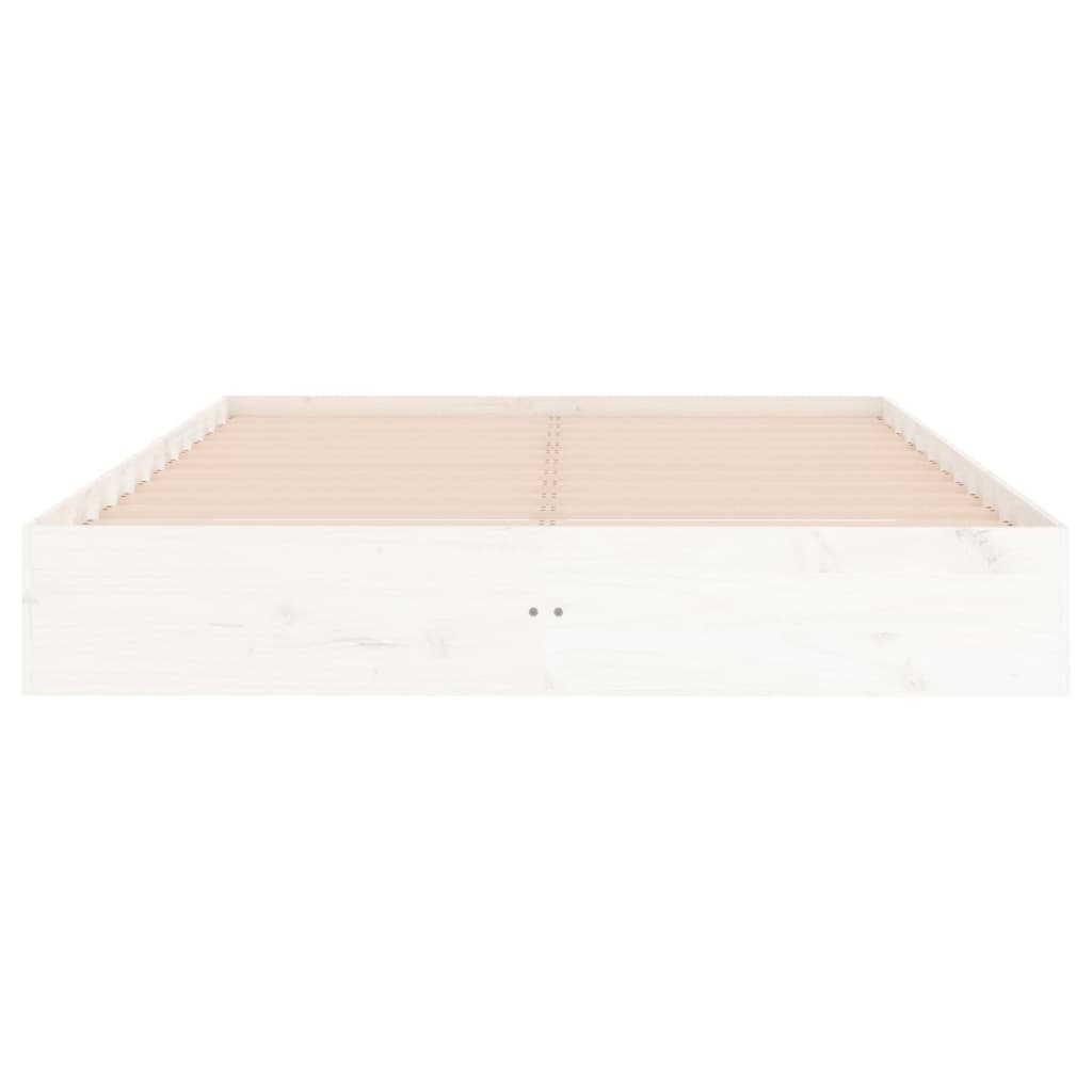 sengeramme 140x200 cm massivt træ hvid