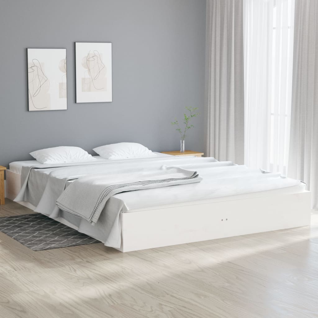 sengeramme 140x200 cm massivt træ hvid