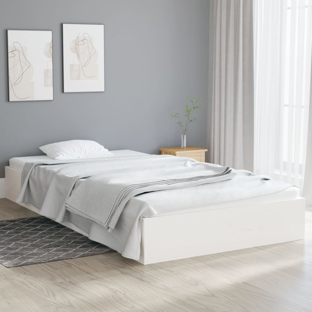 sengeramme 90x200 cm massivt træ hvid