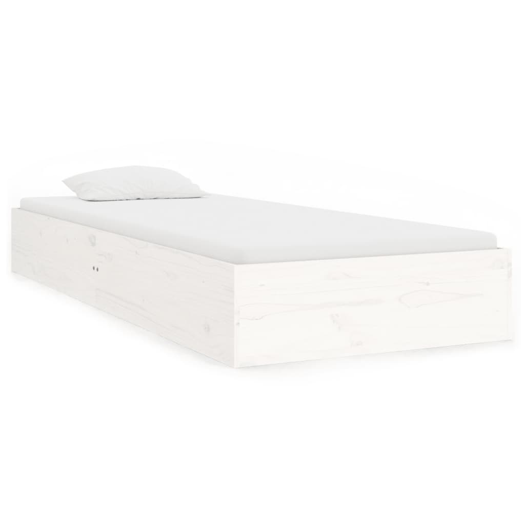 sengeramme 90x190 cm Single massivt træ hvid