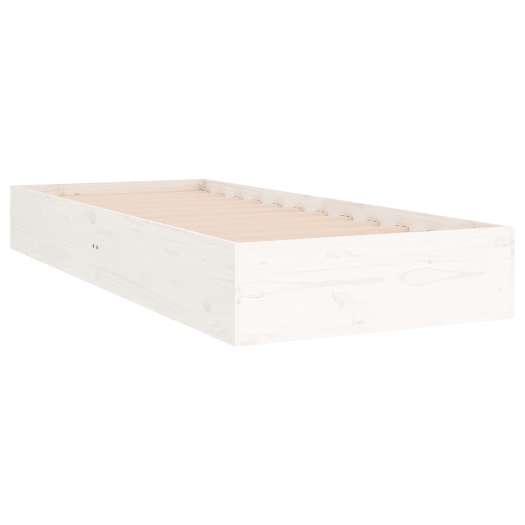 sengeramme 90x190 cm Single massivt træ hvid