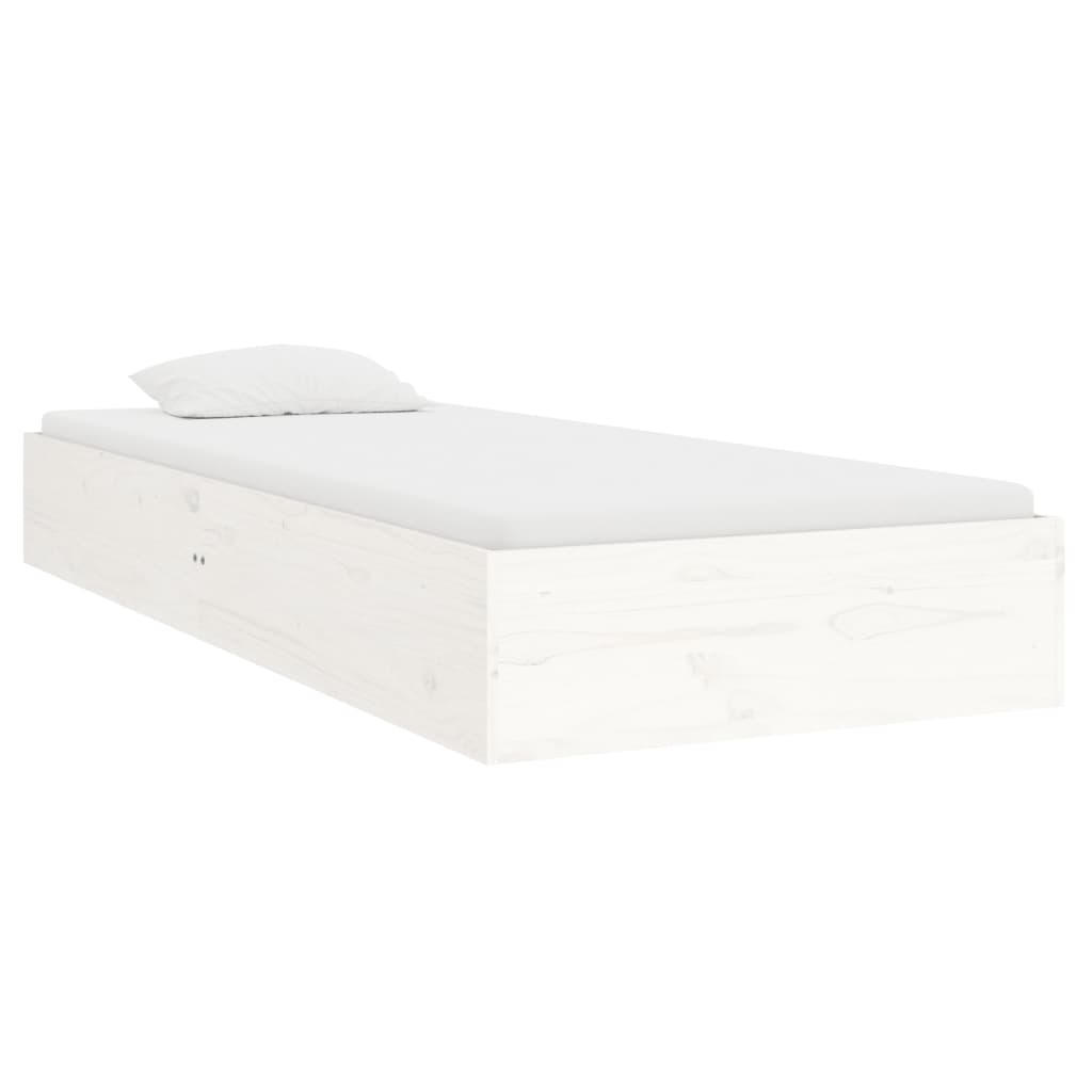 sengeramme 90x190 cm Single massivt træ hvid
