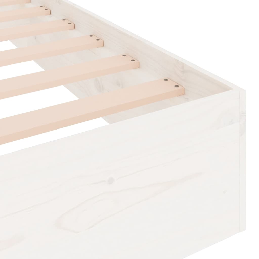 sengeramme 90x190 cm Single massivt træ hvid
