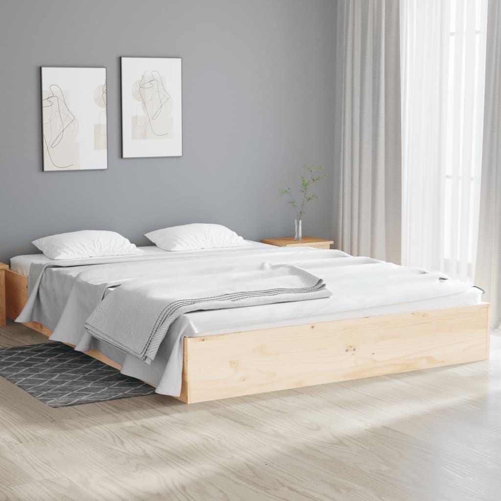sengeramme 135x190 cm massivt træ