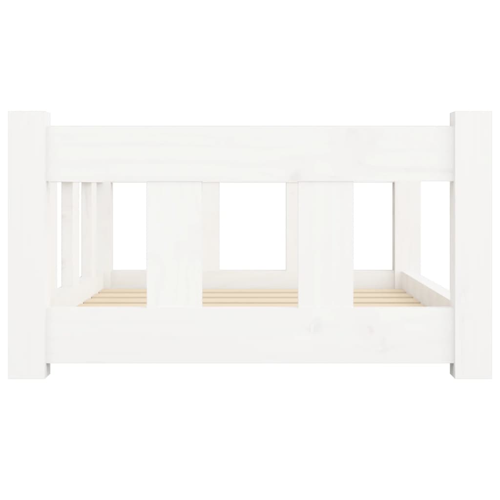 hundeseng 65,5x50,5x28 cm massivt fyrretræ hvid