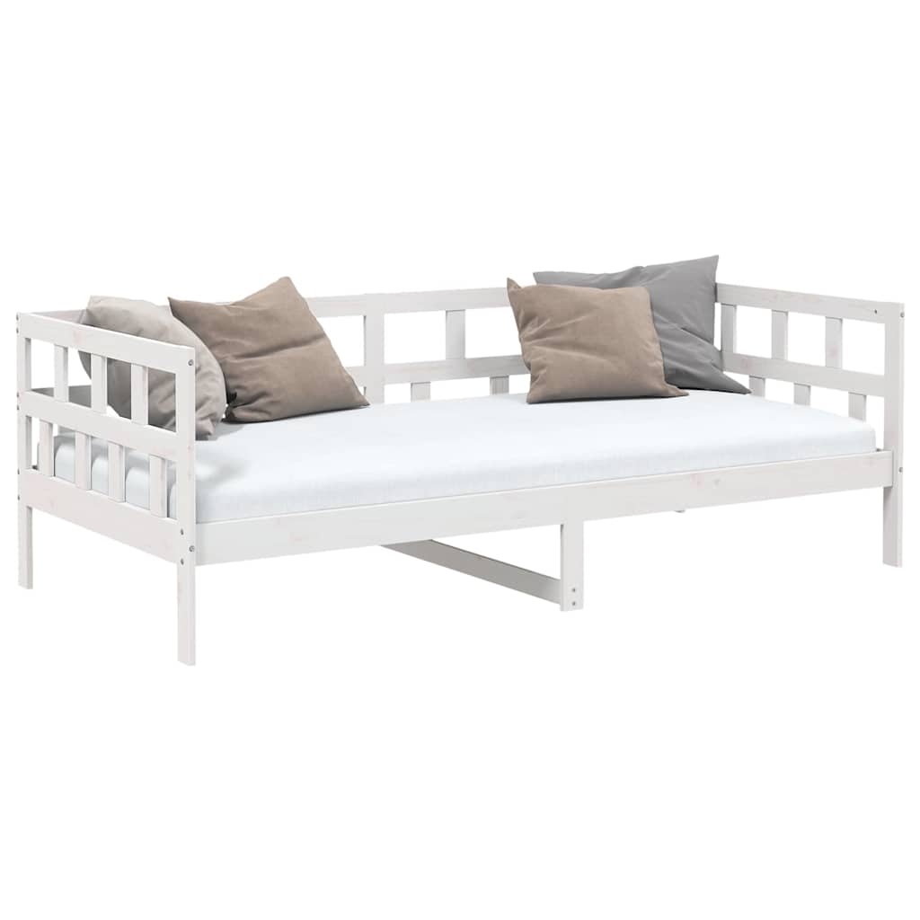daybed 90x200 cm massivt fyrretræ hvid