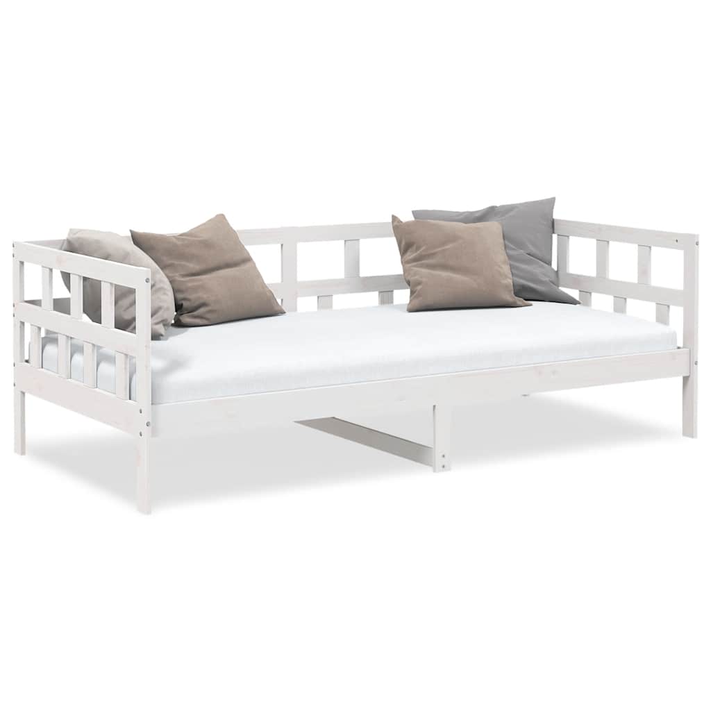 daybed 90x200 cm massivt fyrretræ hvid