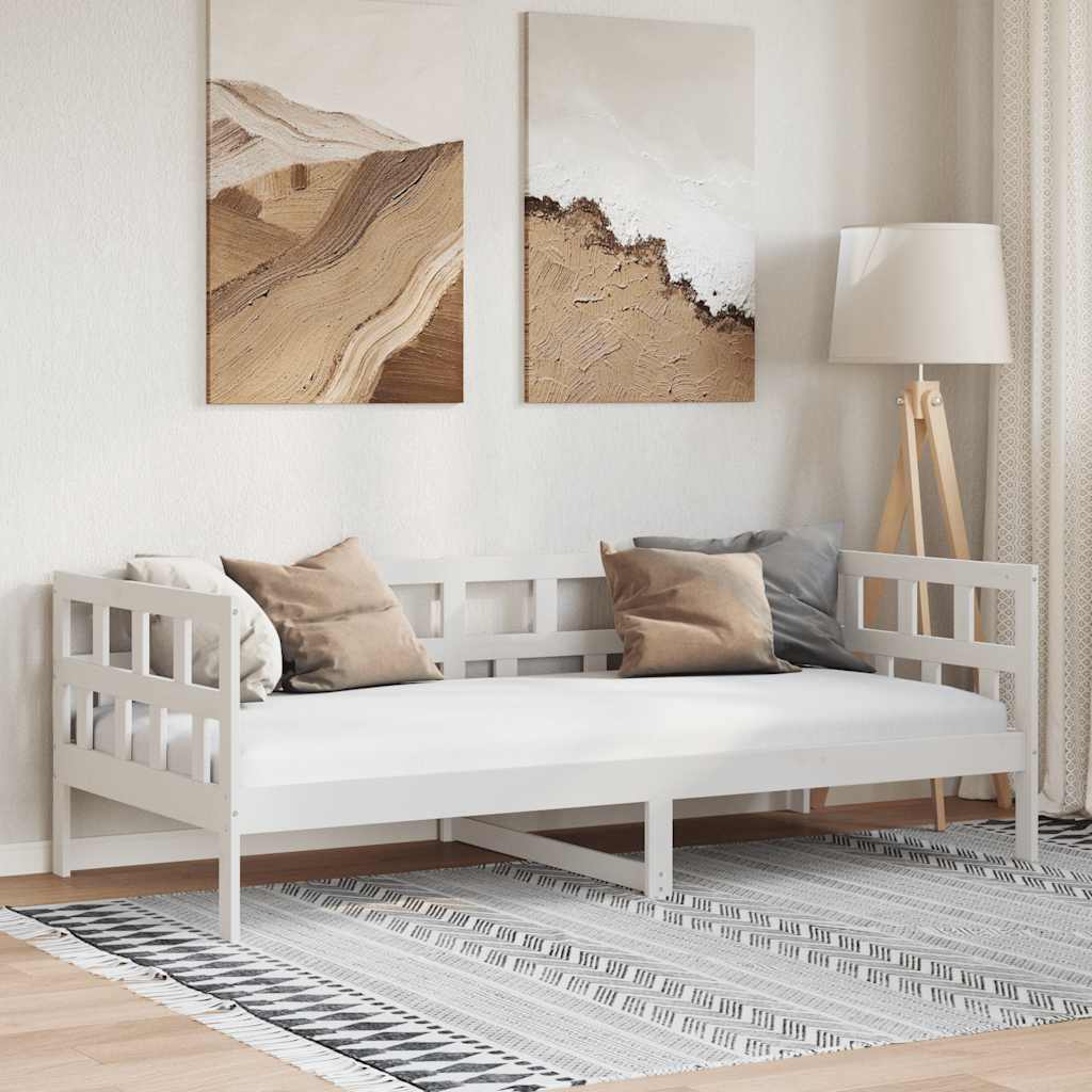 daybed 90x200 cm massivt fyrretræ hvid