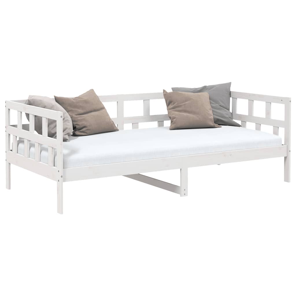 daybed 80x200 cm massivt fyrretræ hvid
