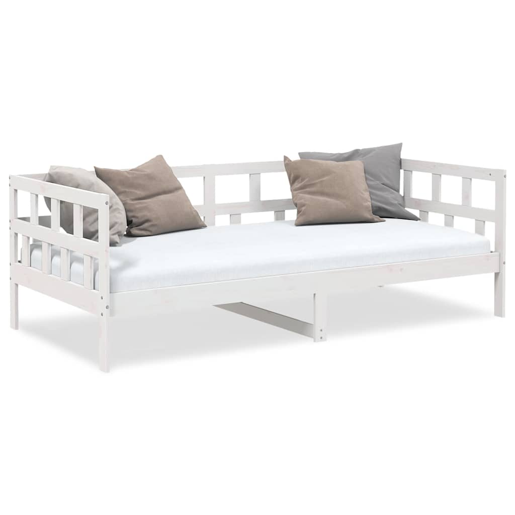 daybed 80x200 cm massivt fyrretræ hvid