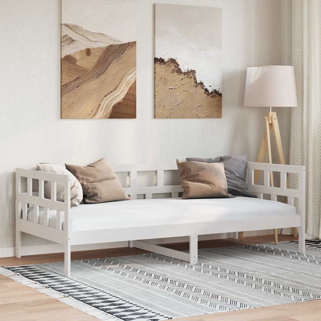 daybed 80x200 cm massivt fyrretræ hvid