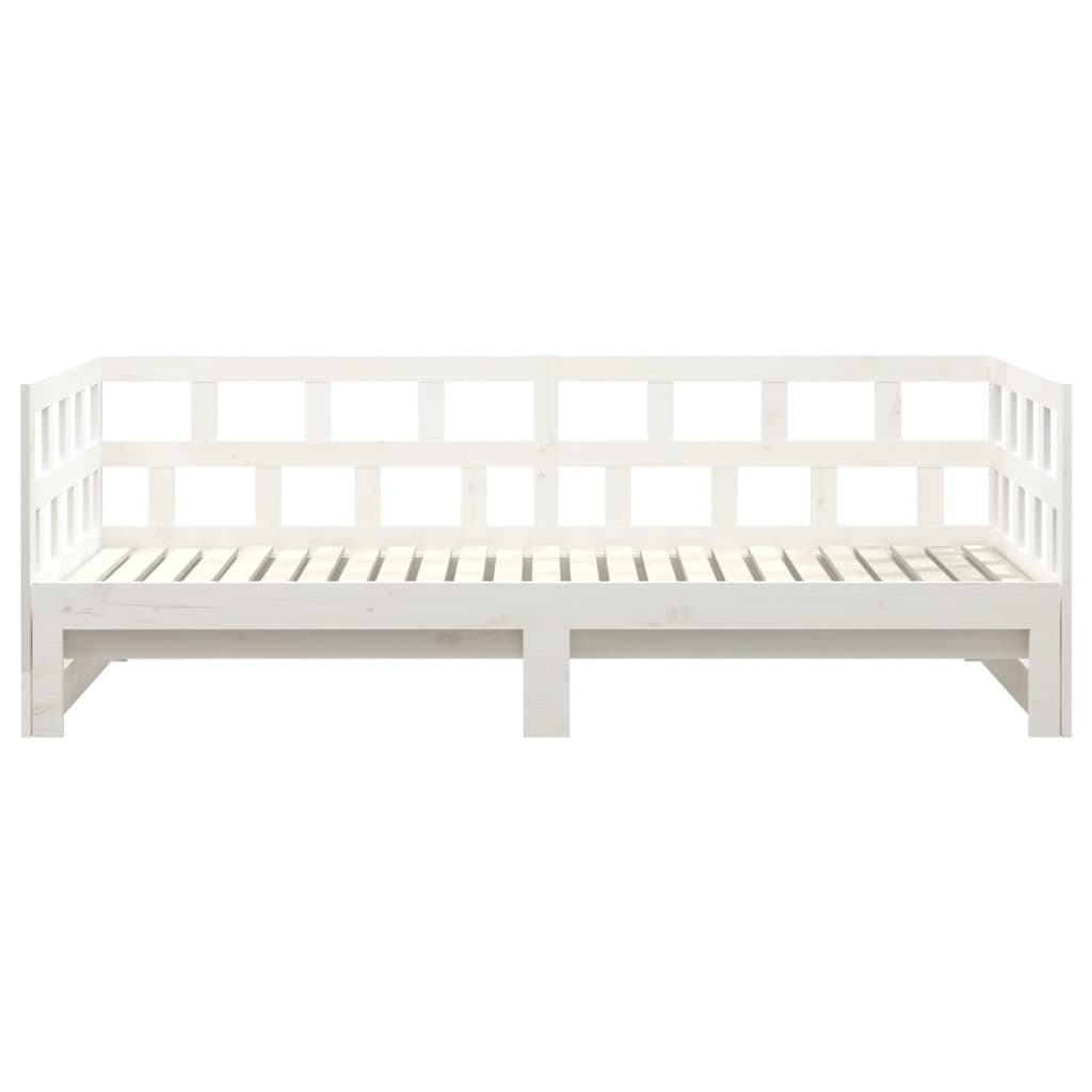 daybed med udtræk 2x(90x200) cm massivt fyrretræ hvid