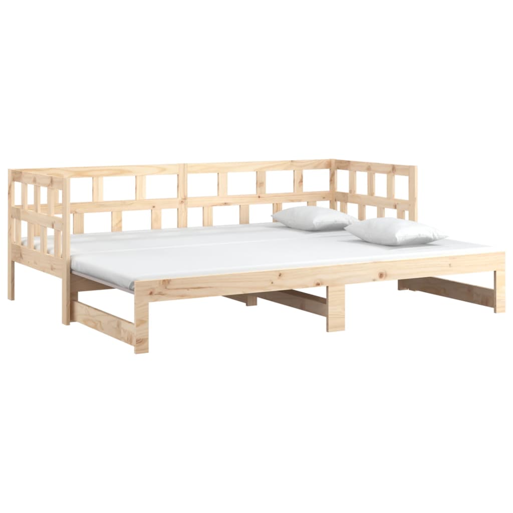 daybed med udtræk 2x(80x200) cm massivt fyrretræ