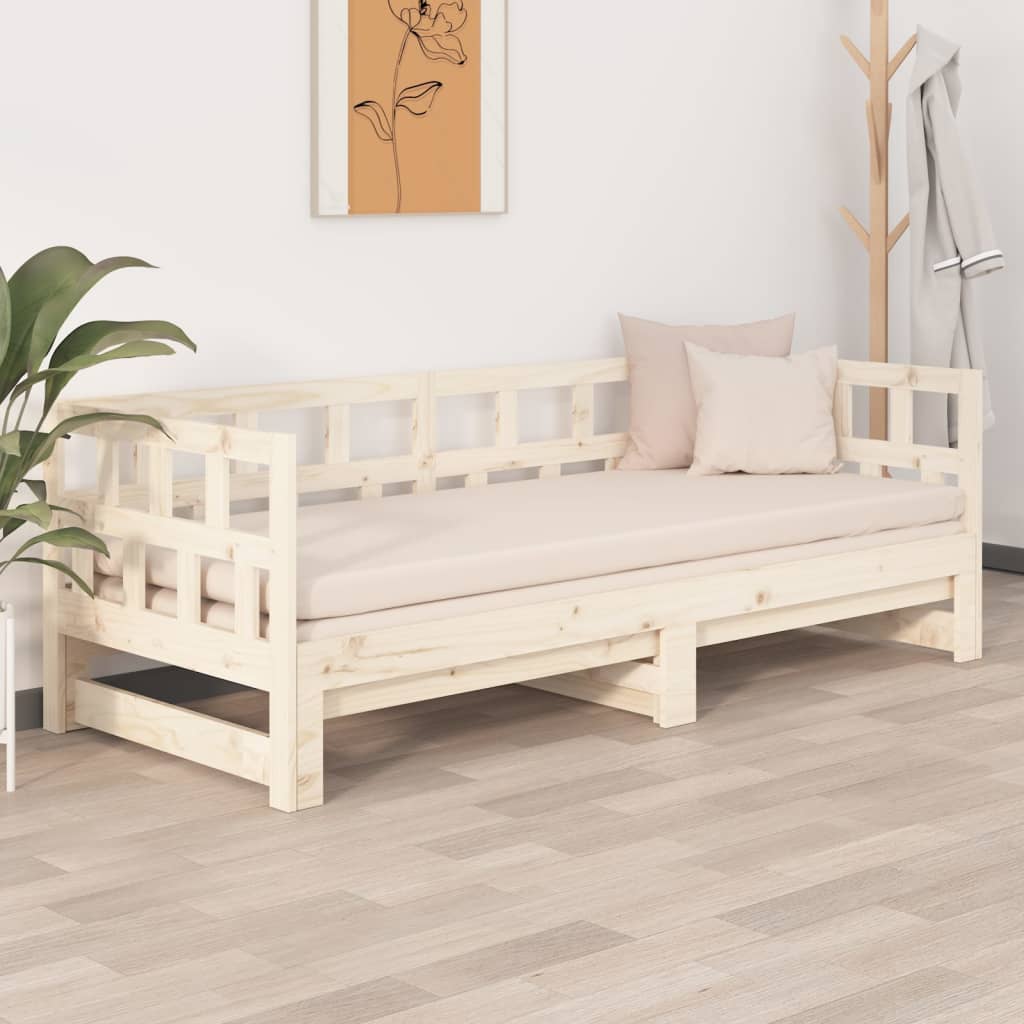 daybed med udtræk 2x(80x200) cm massivt fyrretræ