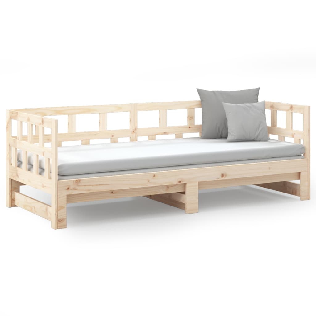 daybed med udtræk 2x(80x200) cm massivt fyrretræ