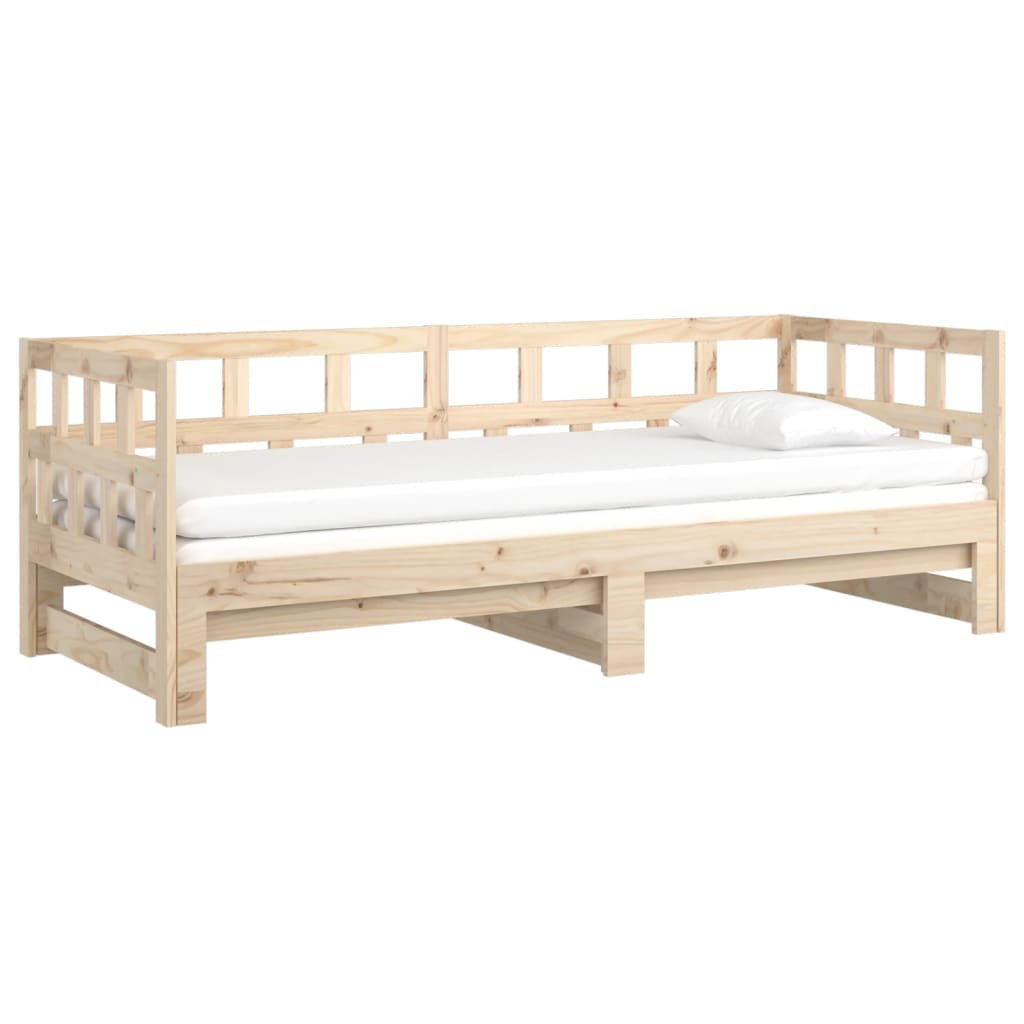 daybed med udtræk 2x(80x200) cm massivt fyrretræ