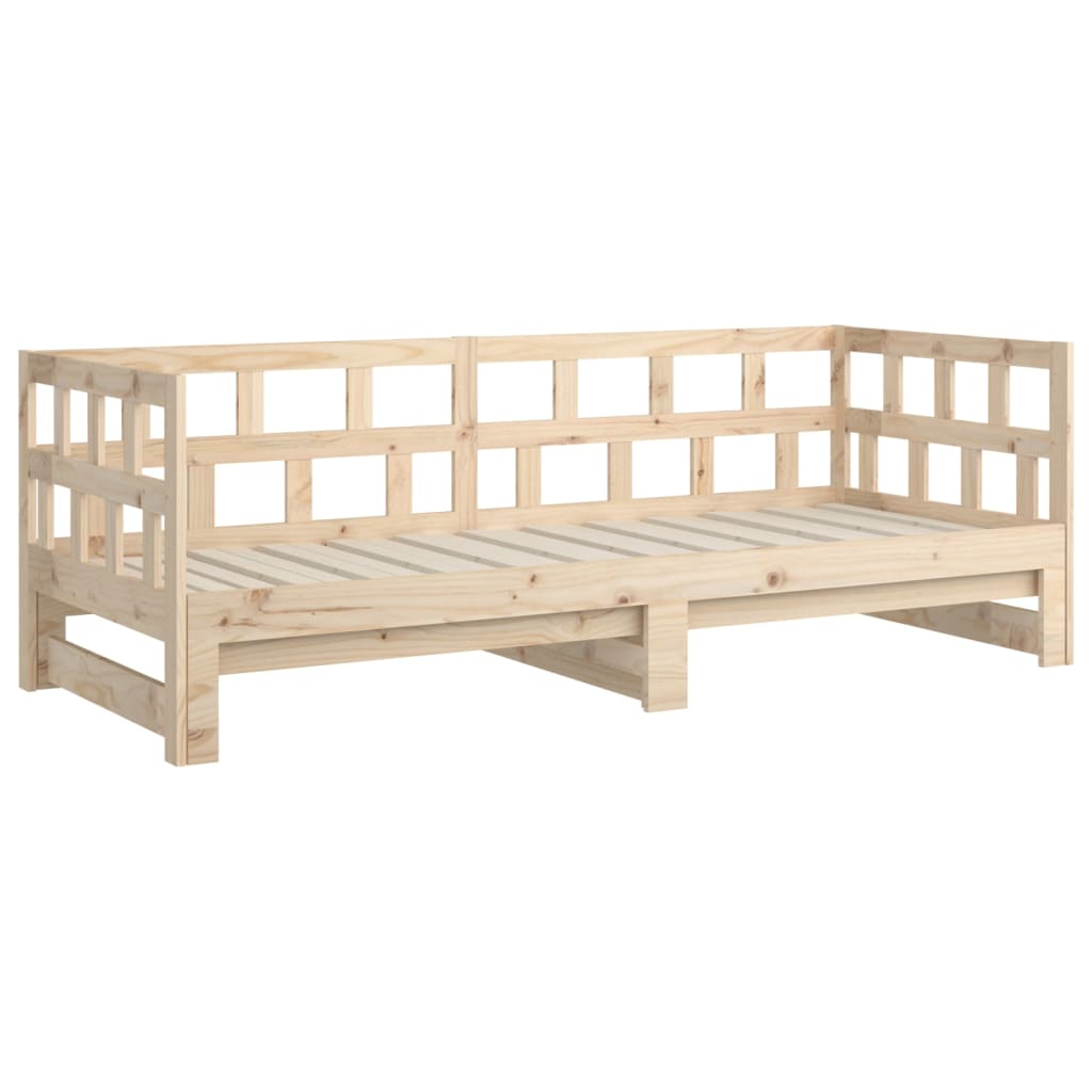daybed med udtræk 2x(80x200) cm massivt fyrretræ