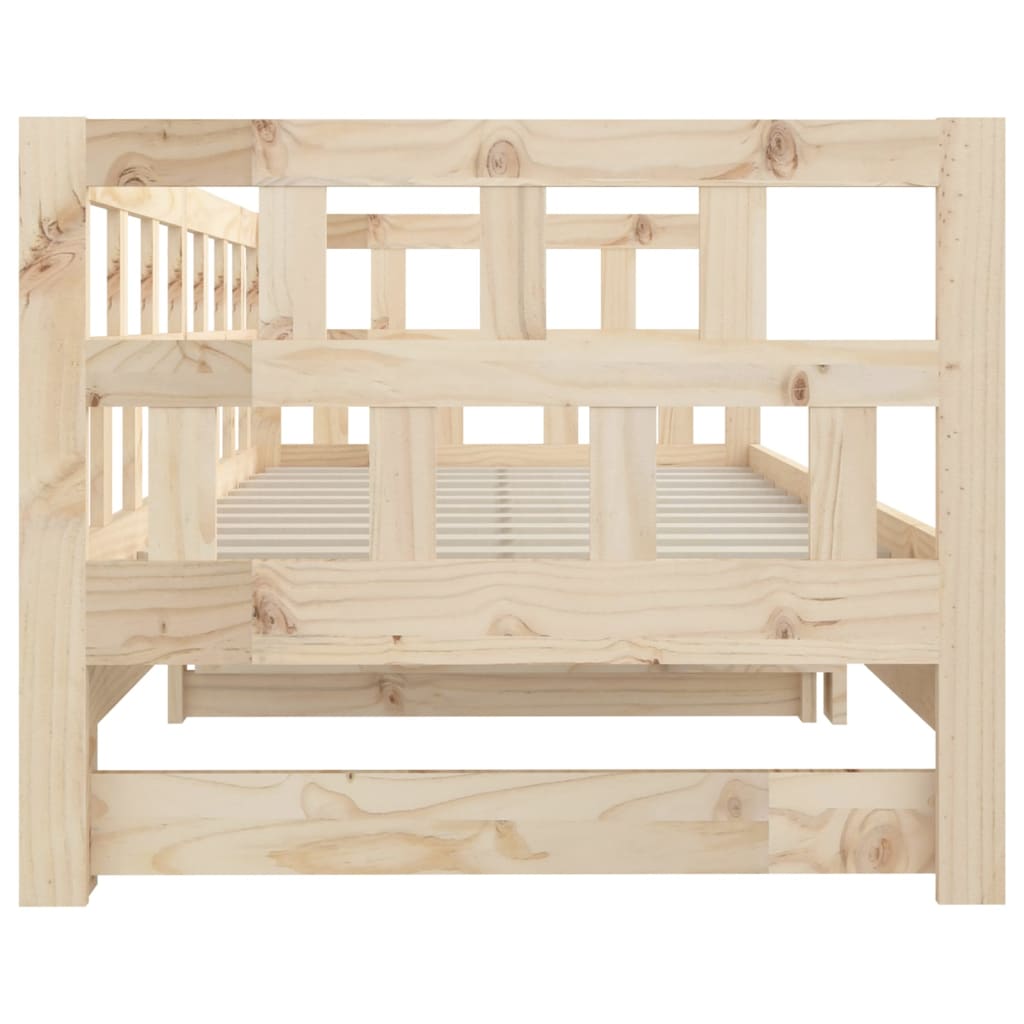 daybed med udtræk 2x(80x200) cm massivt fyrretræ