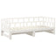 daybed med udtræk 2x(80x200) cm massivt fyrretræ hvid