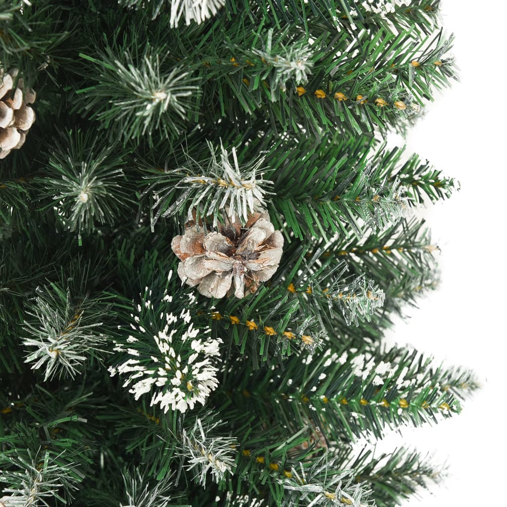 kunstigt smalt juletræ med juletræsfod 120 cm PVC