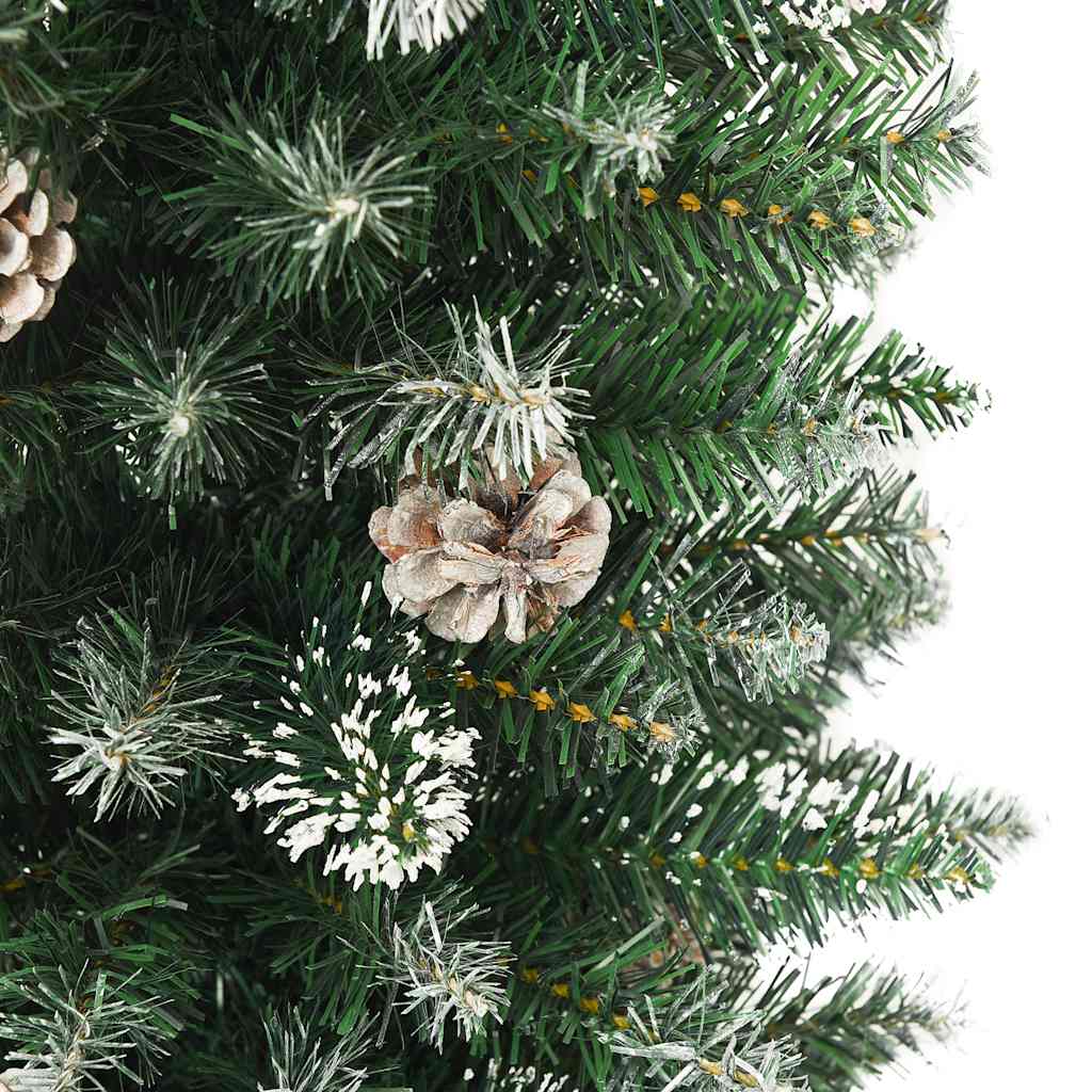kunstigt smalt juletræ med juletræsfod 180 cm PVC