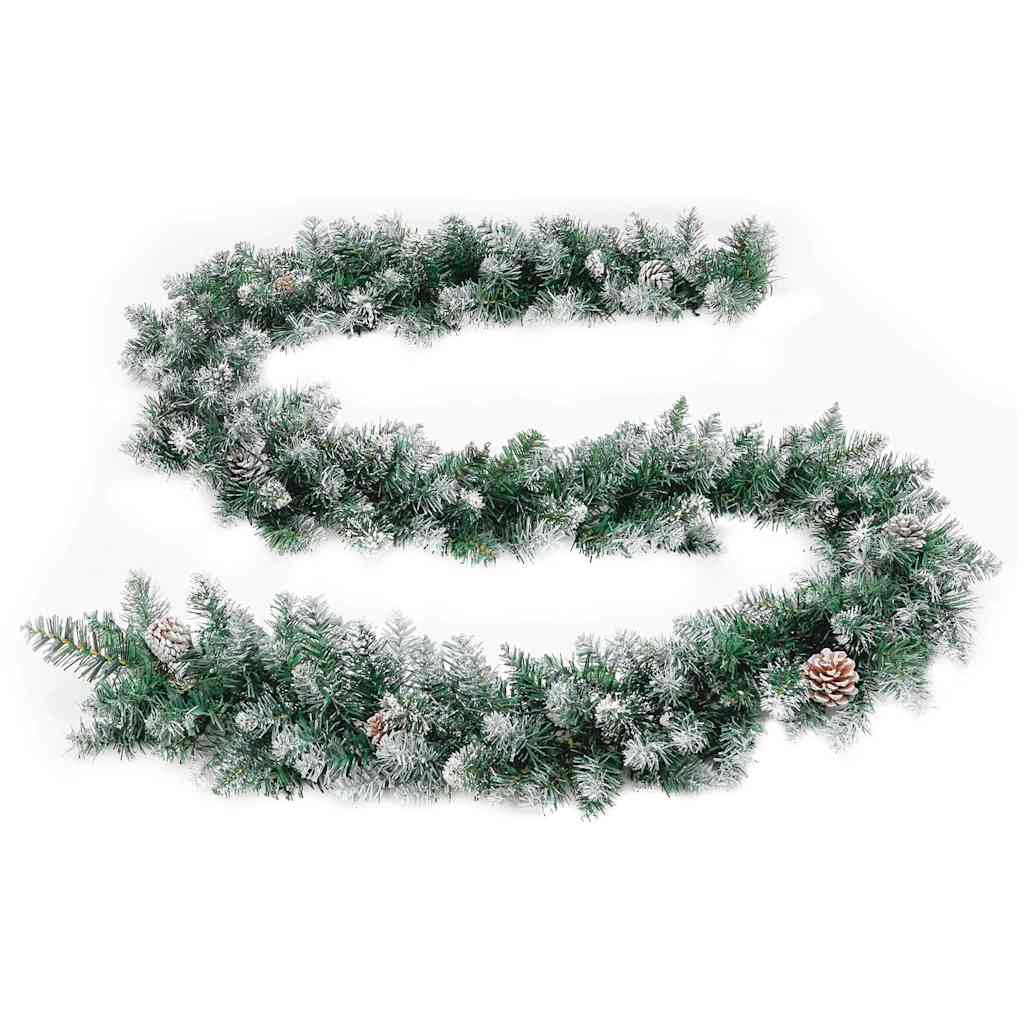 juleguirlande med LED-lys 5,2 m PVC grøn