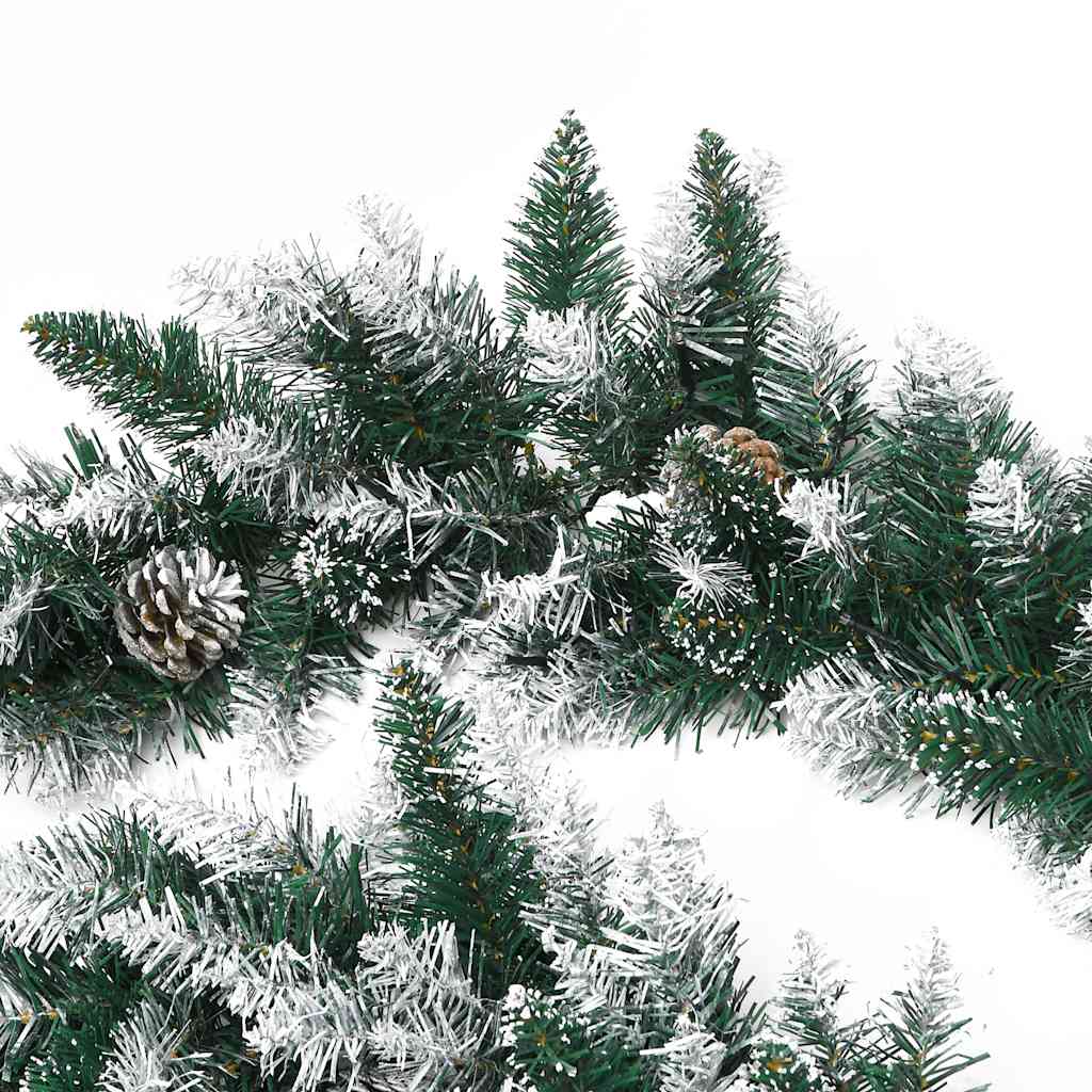 juleguirlande med LED-lys 5,2 m PVC grøn
