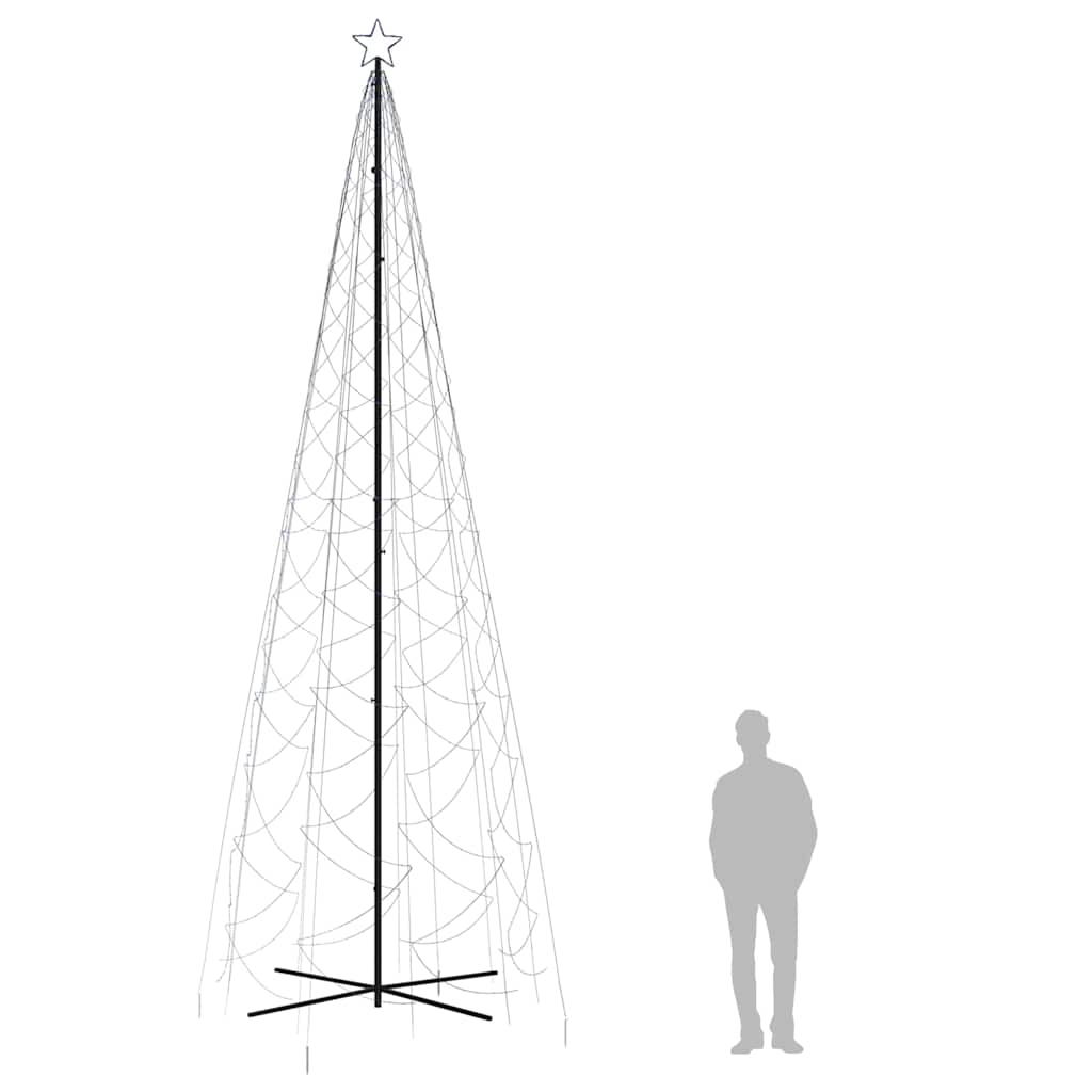 kegleformet juletræ 160x500 cm 1400 LED'er blåt lys