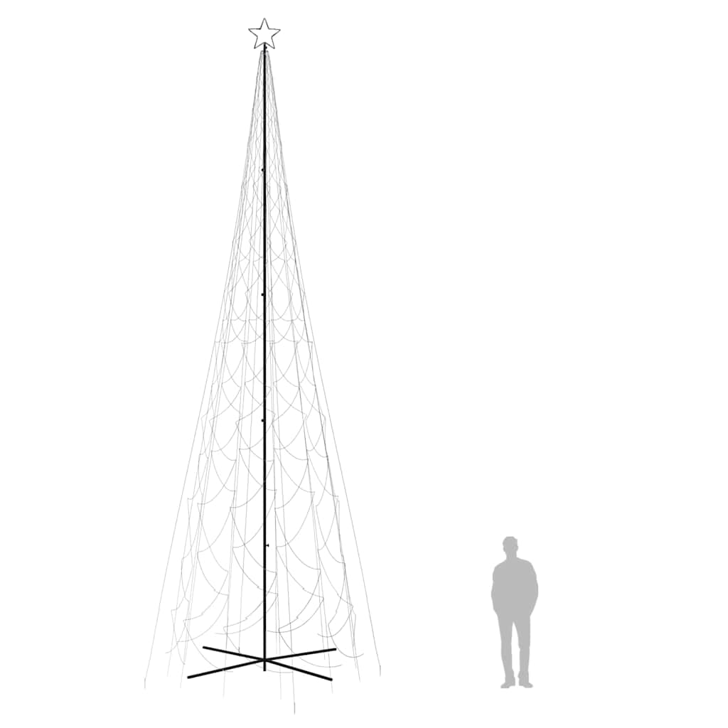kegleformet juletræ 230x800 cm 3000 LED'er koldt hvidt lys