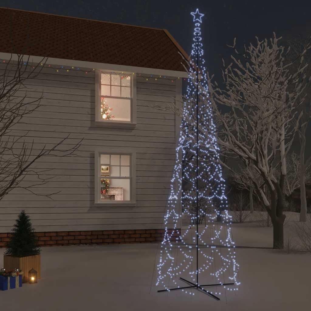 kegleformet juletræ 230x800 cm 3000 LED'er koldt hvidt lys