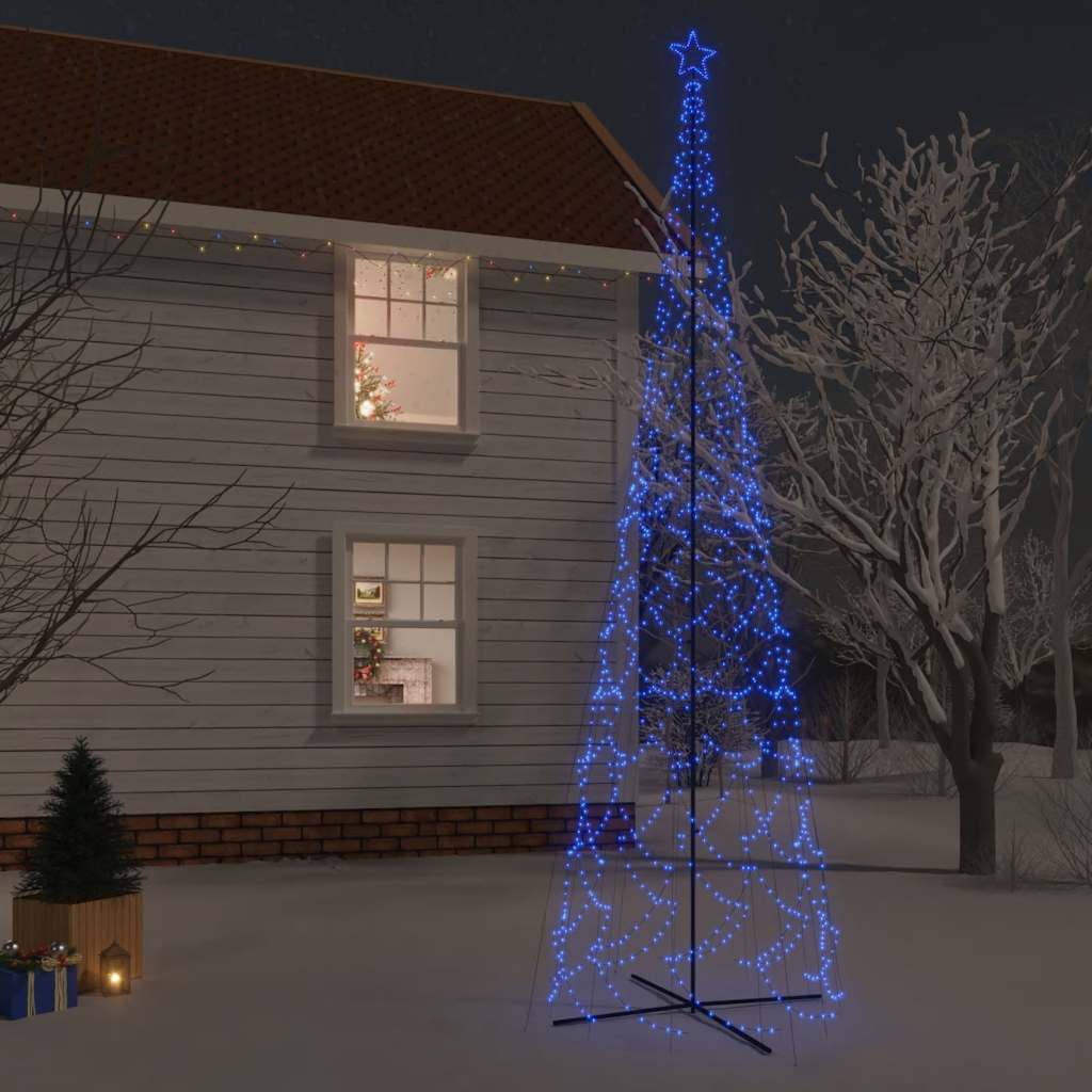 kegleformet juletræ 230x800 cm 3000 LED'er blåt lys
